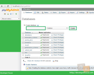 Create Database in PHPMyAdmin