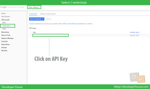 Select Credentials in Project Console