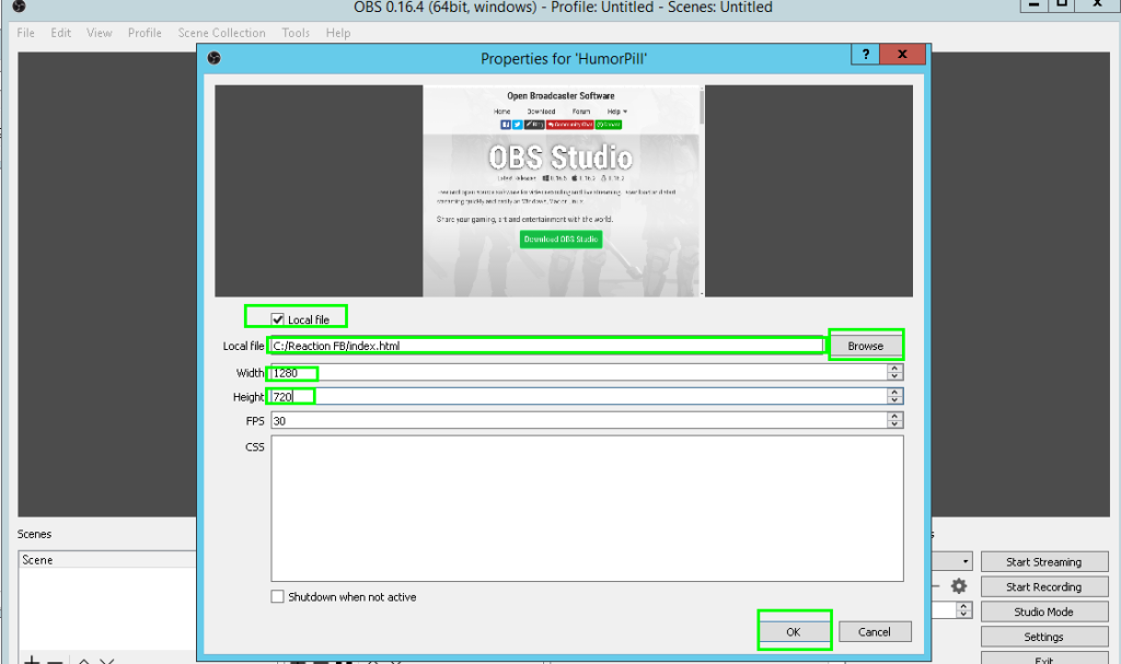 Browse for local Path